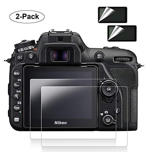 Nikon D7500 Screen Protector [2 Pack], POPANK 0.33mm Ultra-Thin LCD Tempered Glass Screen Protector for DSLR Camera Nikon D7500 with [9H Hardness] [Crystal Clear] - With Top Screen Protector