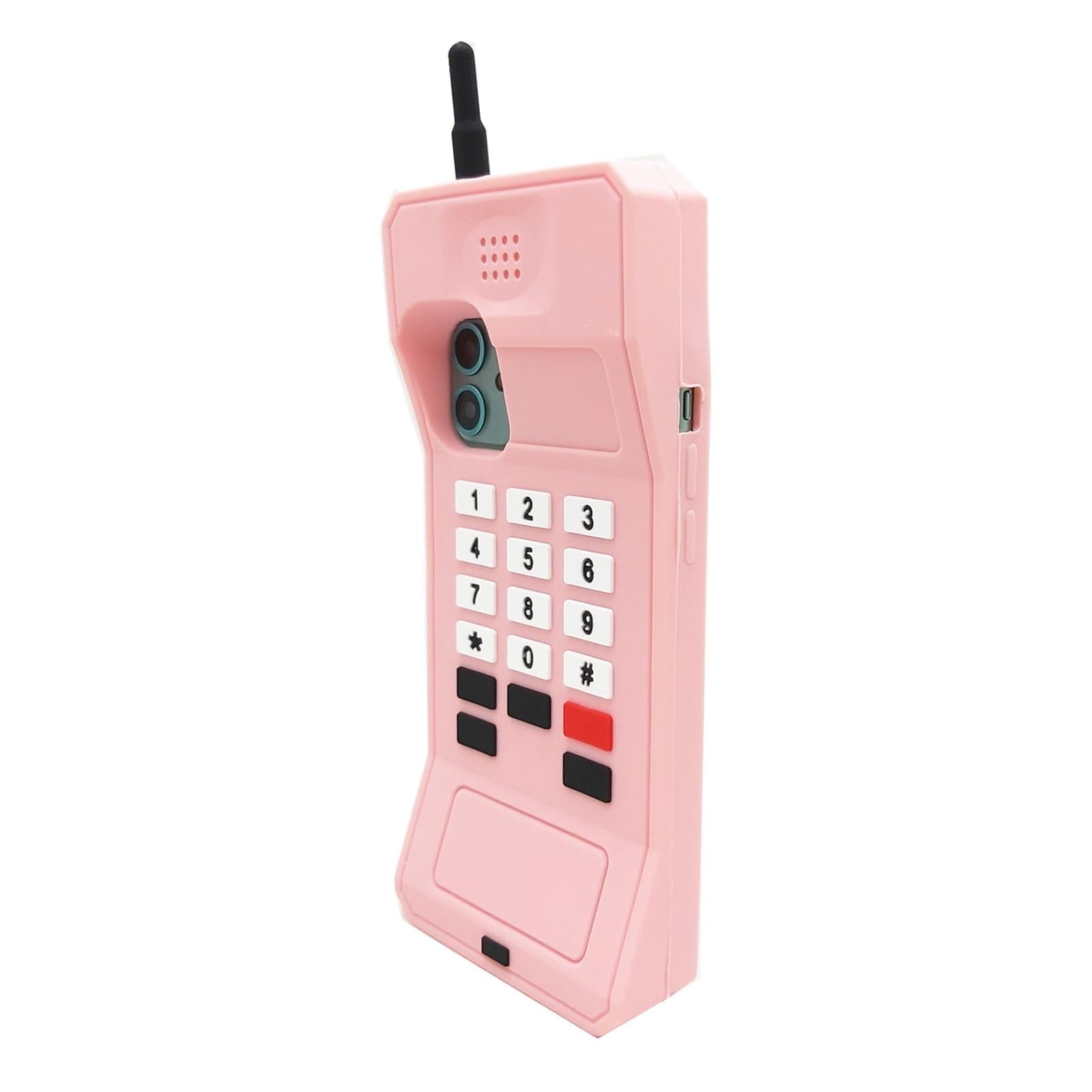 Case for iPhone 11 Case Cute Stand 3D Cartoon Retro Classic Cellular Phone Shaped Soft Silicone Rubber Cover Teen Girls Women Cute Phone Cases Protector for iPhone 11-6.1" (Pink)