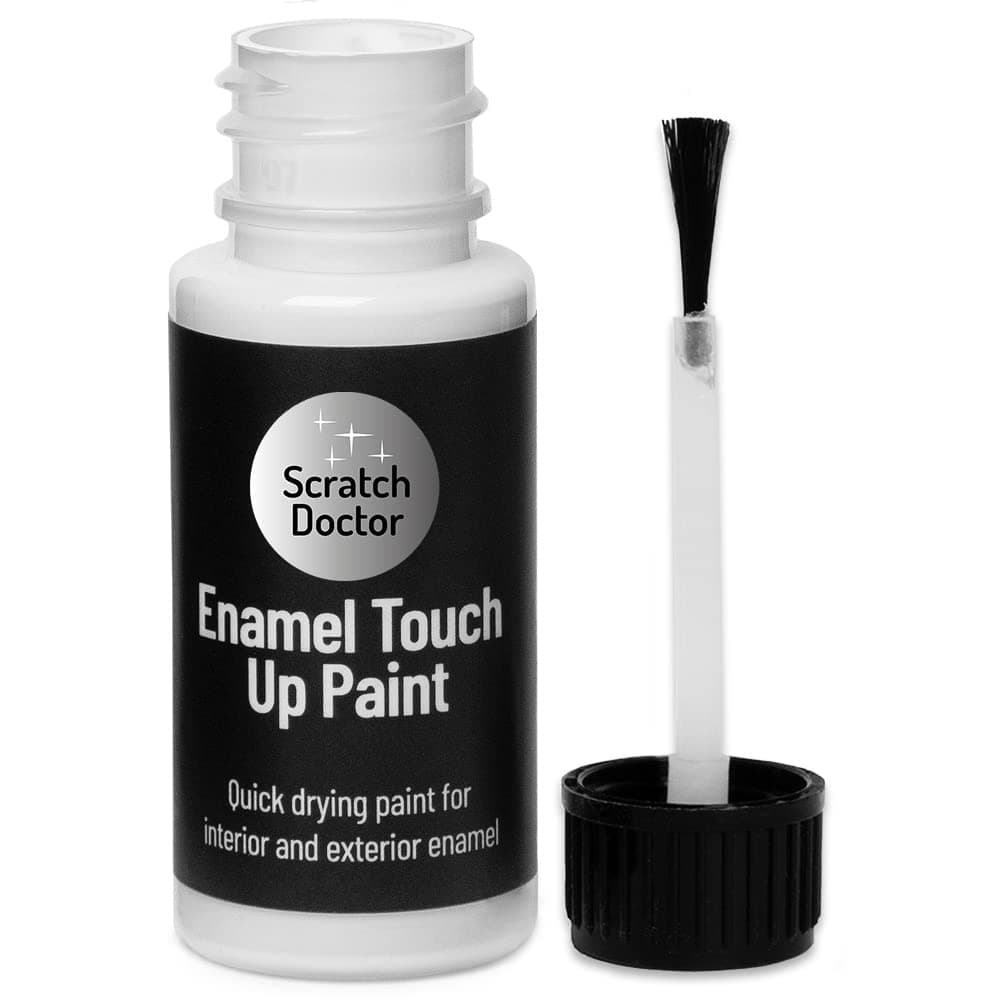Enamel Touch Up Paint 15ml Easy and Quick Drying Suitable for Kitchen Appliances, Bathroom, Metal, Radiator, Fridge, Shower, Sink (White)