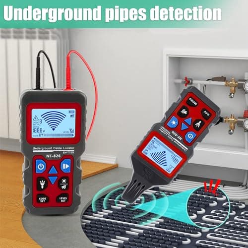 NOYAFA nf-826 Underground Cable Locator, Wire Tracking Detector, Wall and Underground Pipeline Wire Detector. Fuse, Switch, Short Circuit Breaker Fault Finder/Rechargeable Underground Wire Detector