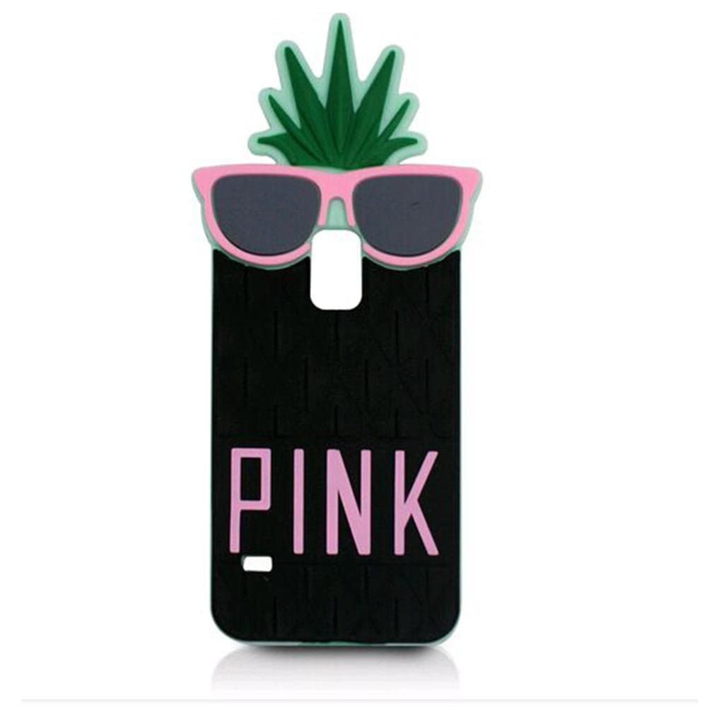 Samsung Galaxy S5 i9600 Cases, 3D Cute Fruit Pineapple soft silicone case Soft Silicone Mobile Phone Back Case Covers For Samsung galaxy S5 i9600 (Glasses Black)