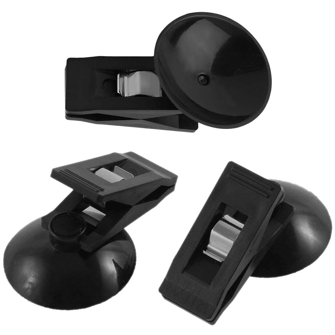 3 Pcs Suction Cup Clip, Easy Installation, No Drills or Nails Required, Leaves No Damage on Walls, Ideal for Bathroom and Kitchen Tile, 360 Degree Swivel Rotation, Black & Durable PVC Plastic