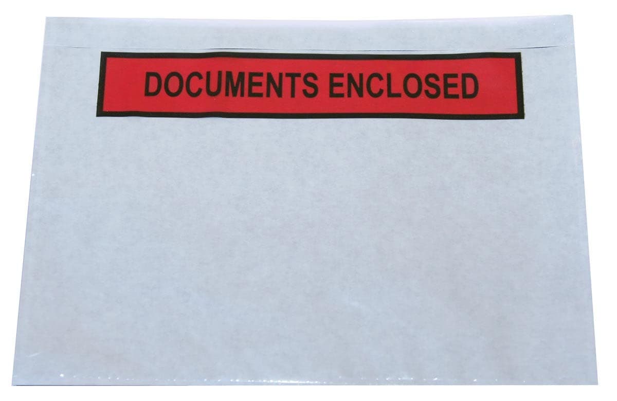 Packing-list Envelopes Polythene A6 Documents Enclosed 158x110mm Ref A62 [Pack of 1000] Printed
