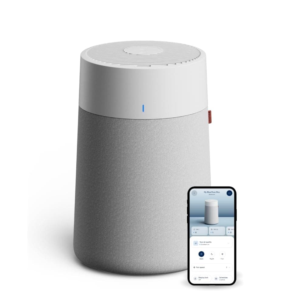 BLUEAIR Air Purifier for Rooms up to 43 m² | Blue Pure 511i Max– Smart, Quiet, HEPASilent Technology, Ideal for Home, Bedroom, Children's room, Against Dust, Allergens, Smoke, Mold & Pet hair