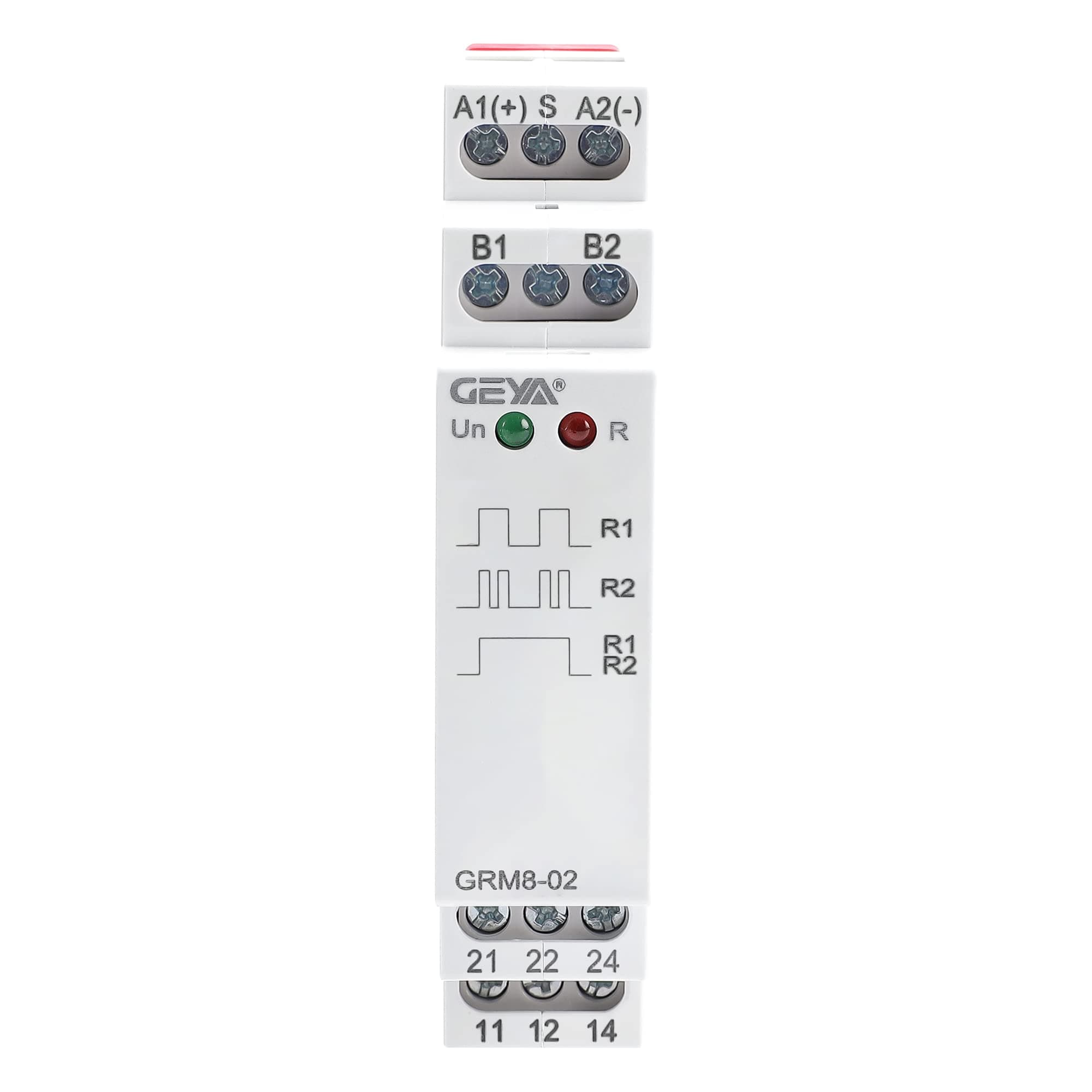 GEYA Electronic Latching Relay Memory Relay Impulse Relay 2SPDT 16A Wide Range Voltage AC/DC12V-240V Din Rail Mounted(GRM8-02,AC/DC12V~240V)