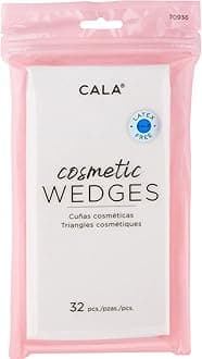 CALA Cosmetic Wedges Makeup Sponges, Soft Triangle Applicators for Liquid & Cream Foundation, Flat Sides + Precision Edges for Blending, Touch-Ups & Detail Work, 32 Count