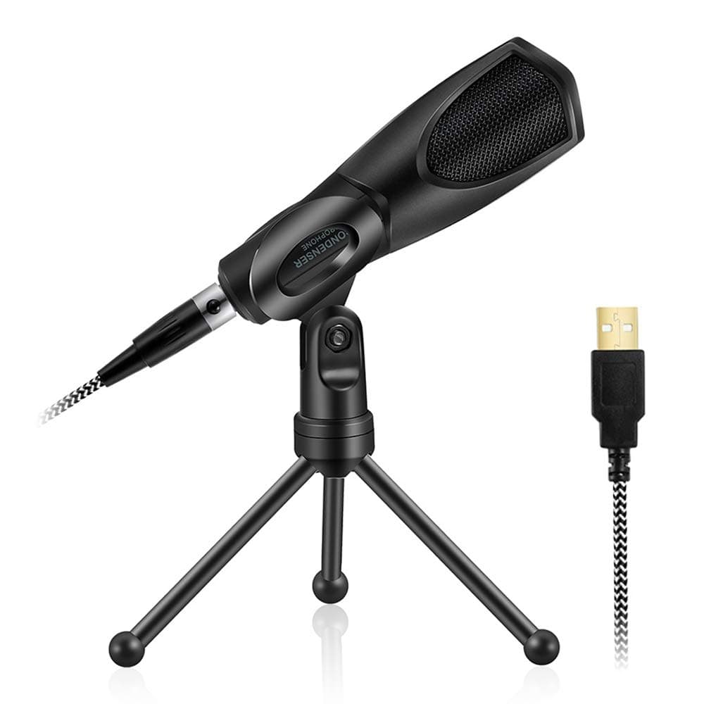 USB Microphone, Condenser Microphone Plug and Play (PC & Mac), Recording Microphone for Podcast, Gaming, YouTube Videos, Voice Overs and Streaming