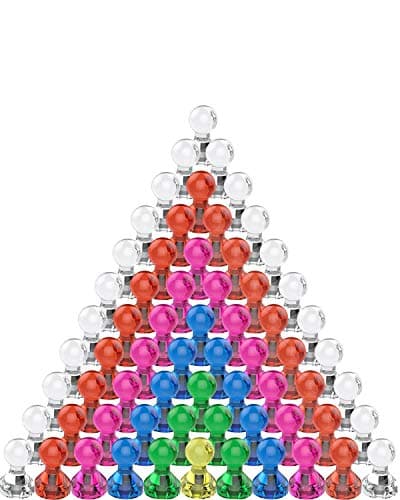 DAFUNY Push Pin Magnets, Fridge Magnets, 60 Pack 7 Assorted Color Strong Magnets, Use at Home School Classroom and Office Magnets, Magnets for Refrigerator Dry Erase Board and Whiteboard Magnets