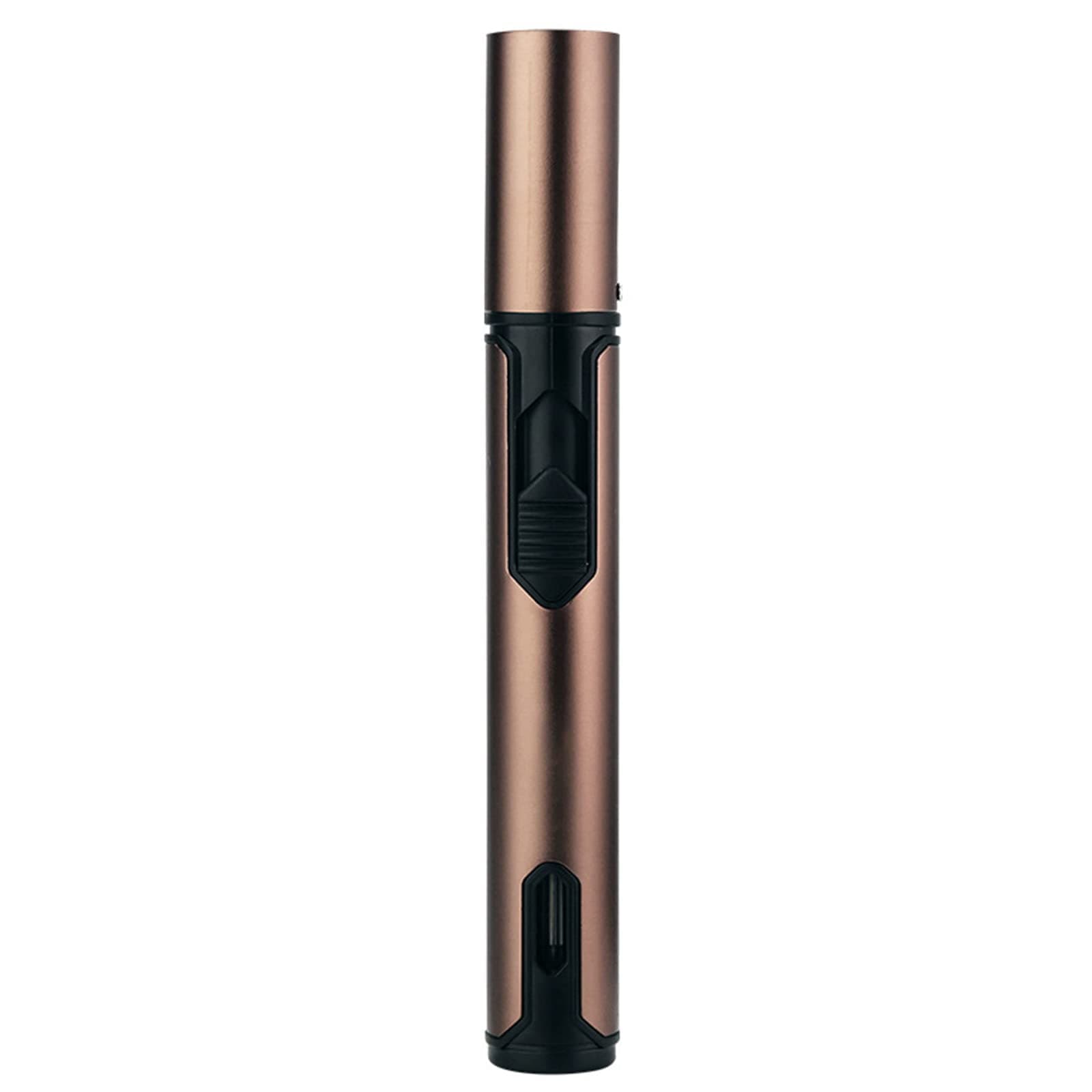 Butane Torch Lighters, 6-inch Refillable Pen Lighter Adjustable Jet Flame Butane Lighter Visible Fuel Window for Grill BBQ Camping (Gas Not Included)