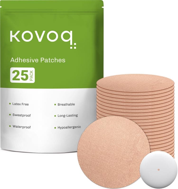 25pcs Sensor Covers for Freestyle Libre 2 with 1 Hardshell Cover, No Glue on Sensor, 1-Hand Patching, Waterproof Adhesive Patch for Kids, Men, Women, CGM Overpatches, Libre 14 Day Sensor Patch