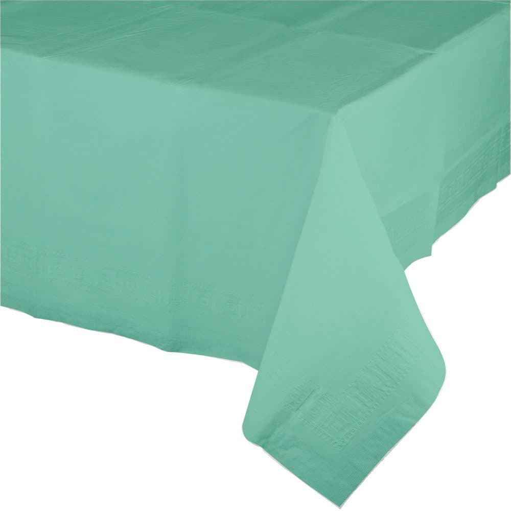 Creative Converting Touch of Color 6-Count Paper Table Covers with Poly Backing, Fresh Mint