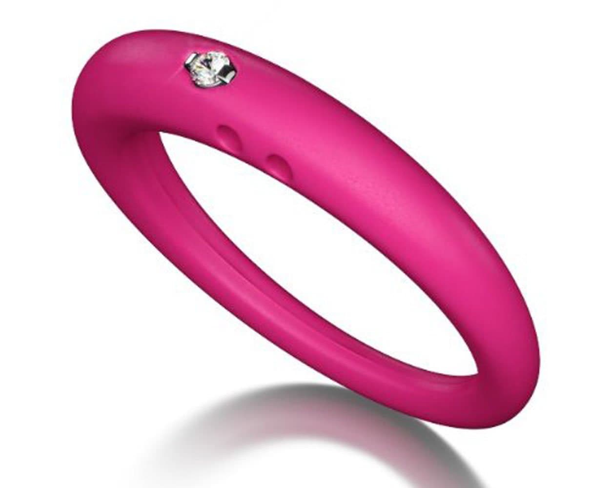 DUEPUNTI Diamond Ring Fuchsia-Small, Medium or Large (Large)