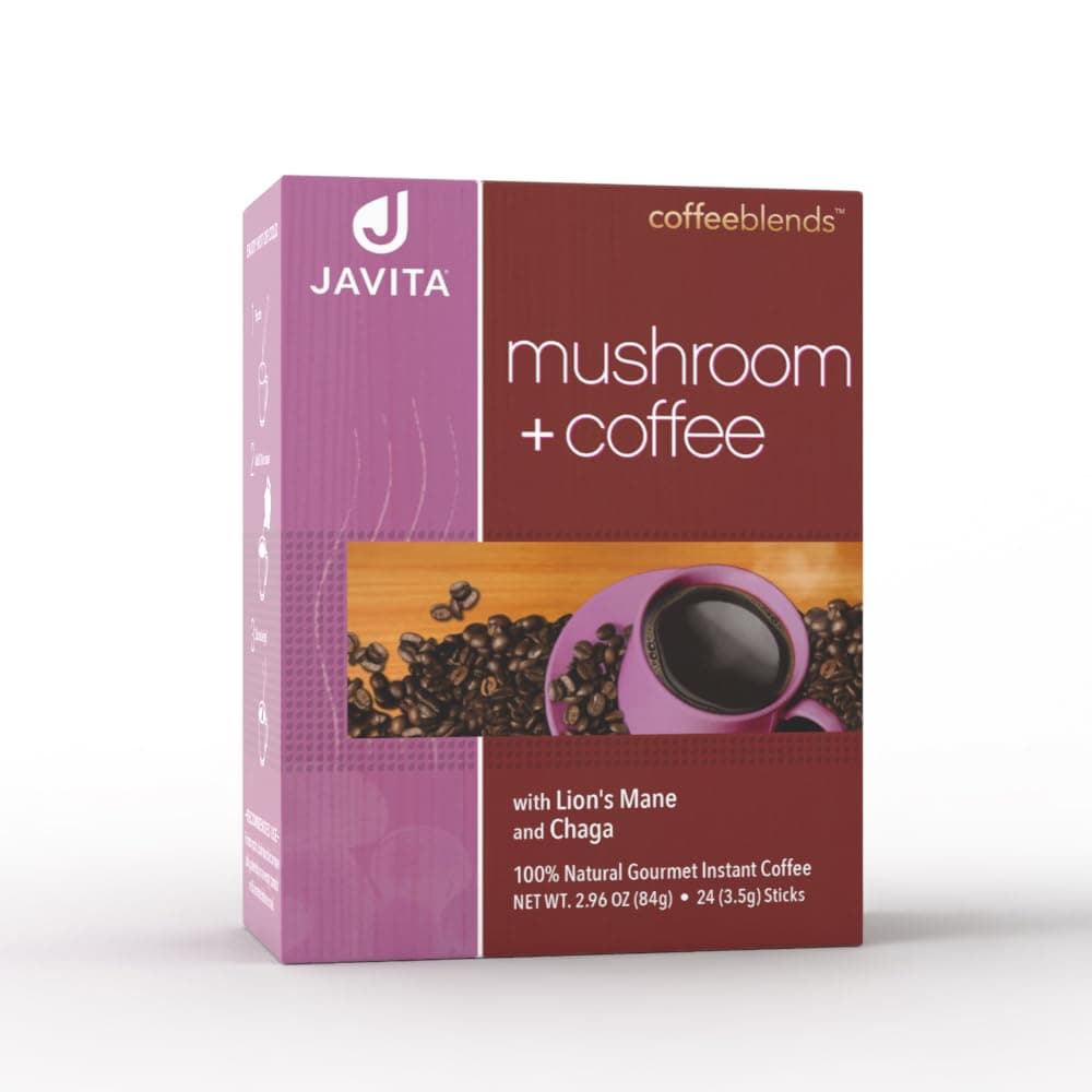 Instant Coffee Packets, Mushroom + Coffee, 2.96 Oz. (Pack of 1)
