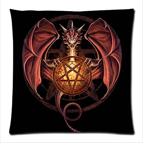 custom evil Satan soft pattern Satin bolster case pillowcase,pillow cases 18"(W)x18"(L)two side