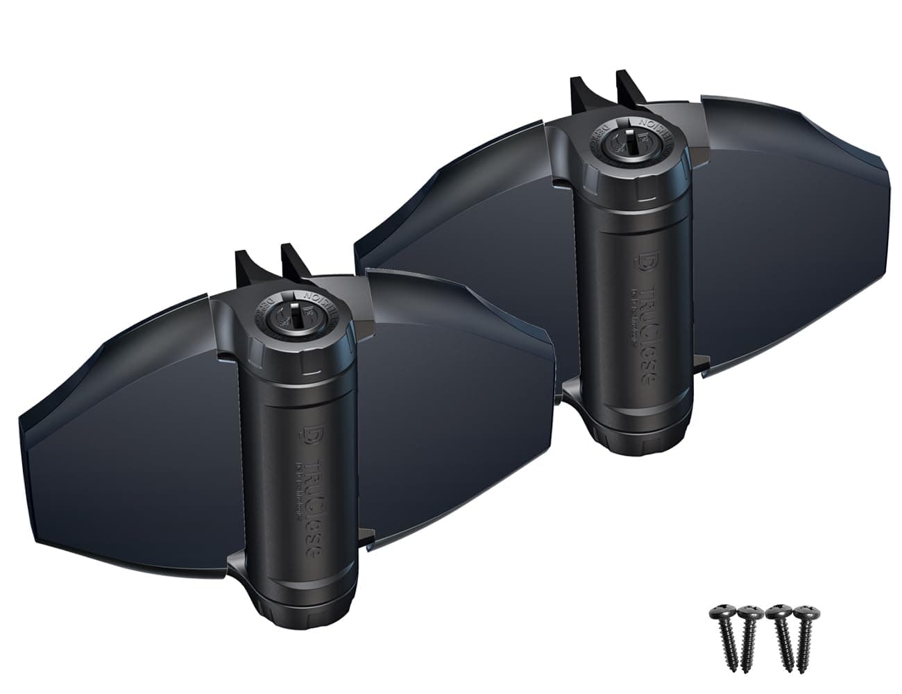 D&D Technologies TCHD2L2S3BTS TruClose Heavy Duty Gate Hinges, for Self Closing Wood or Vinyl Gates up to 154 Pounds, with Alignment Legs, Black, 2 Count