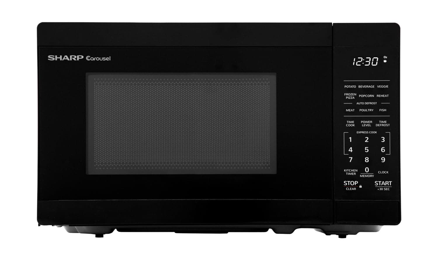 SHARP ZSMC0760HB Compact Oven with Removable 10" Carousel Turntable, Cubic Feet, 700 Watt Countertop Microwave, 0.7 CuFt, Black