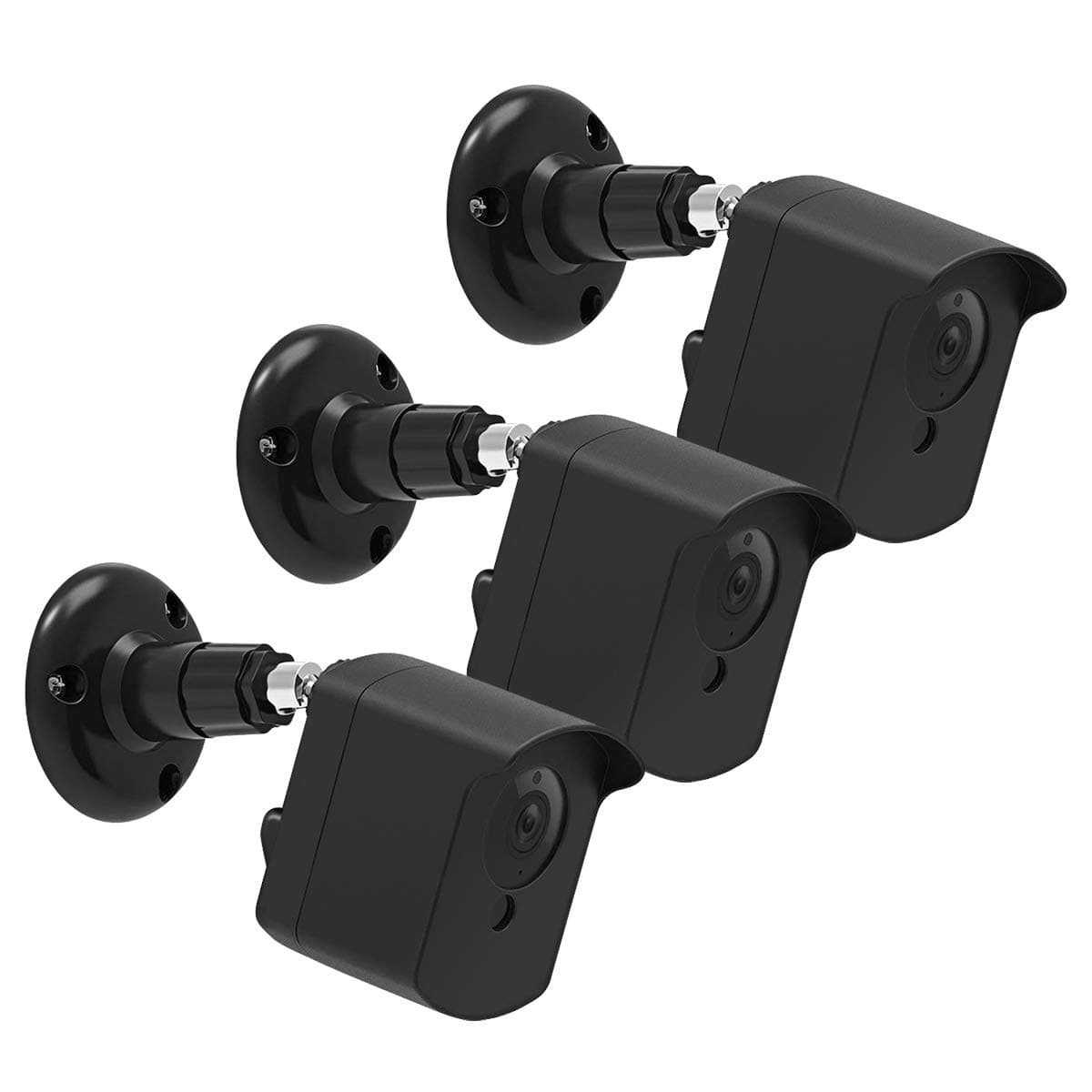 Wyze Cam Wall Mount Bracket, 360 Degree Protective Adjustable Mount with Cover Case for Wyze Cam V2 V1 Indoor Outdoor Use (3 Pack - Black)