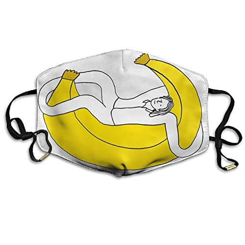 TYPU Polyester Reusable Dust A Boy Lay Down On His Big Banana Bed Mask Health Care Mask