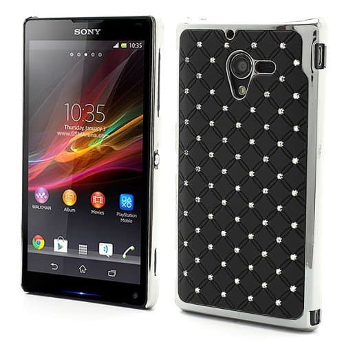Shiny Starry Sky Rhinestone Electroplated Hard Case for Sony Xperia ZL C6503 C6502 C6506 L35h - Black