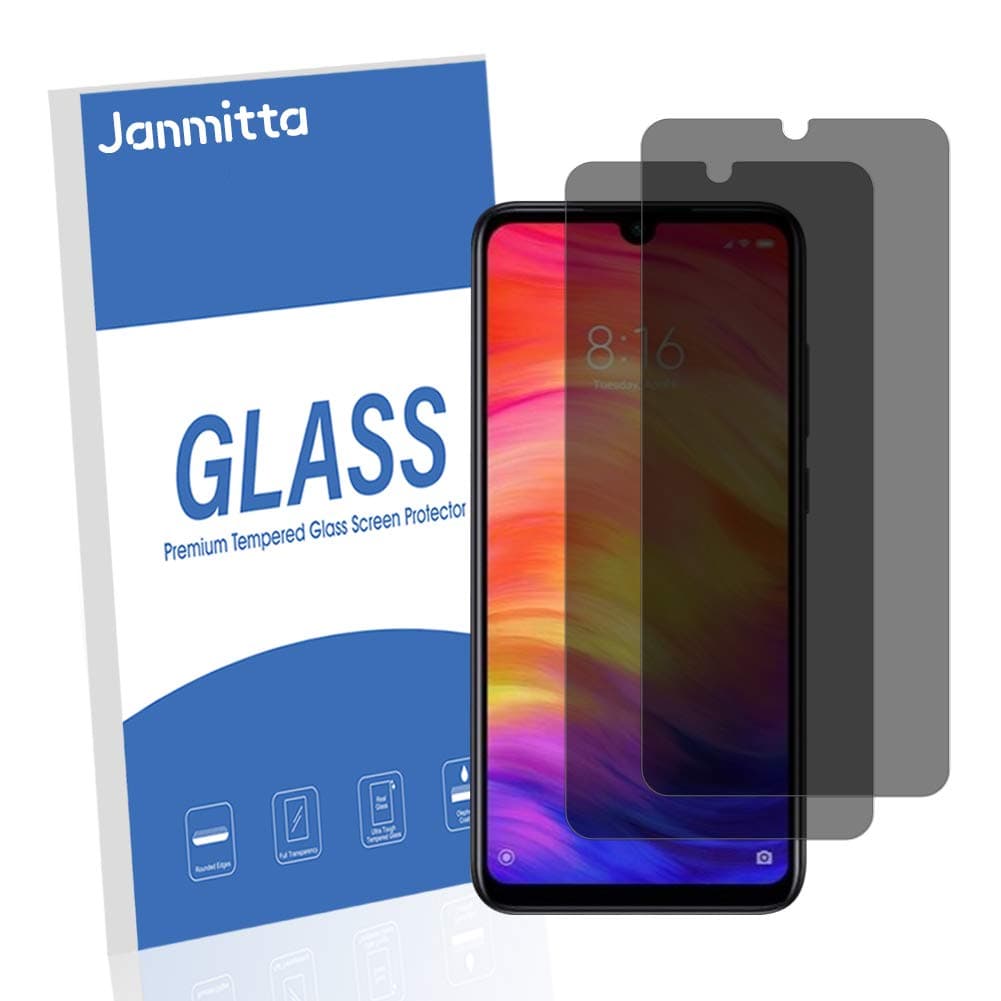 Jbao Direct Compatible Xiaomi Redmi Note 7 Pro Privacy Screen Protector, Anti-Spy Tempered Glass Film, 2.5D [Bubble Free] [Anti-Scratch] [Smooth Touch] HD Clear Film for Xiaomi Redmi Note 7 Pro
