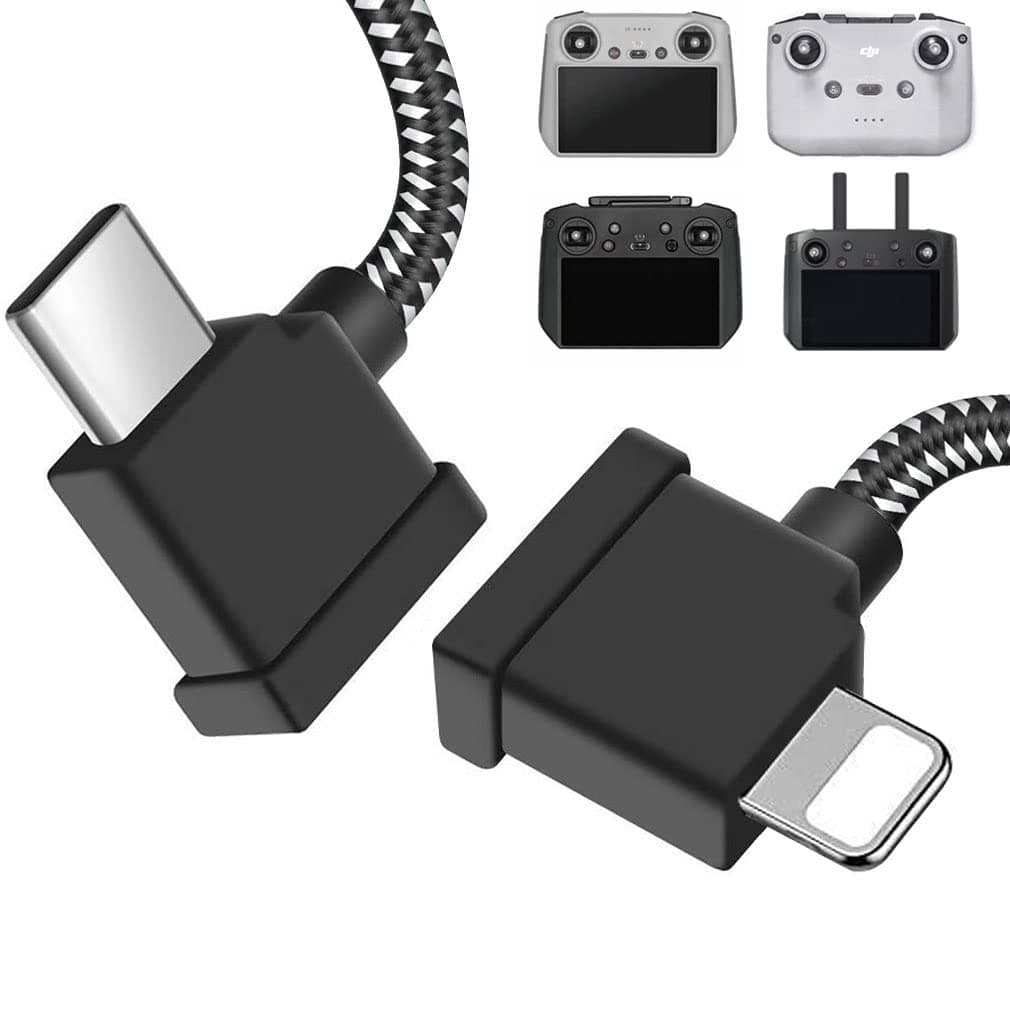 1FT USB C to iOS Remote Controller Cable for DJI Mavic 3, Mini 2, Mini 3 Pro, Air 2S, Mavic Air 2 - 90 Degree OTG Data Cord Accessories (iOS Connector)
