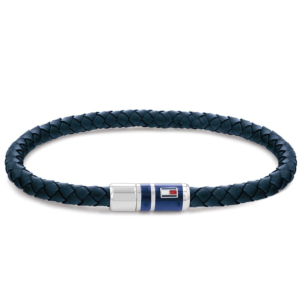 Tommy Hilfiger Jewelry Braided Leather Bracelet for Men - Available in Black, Blue and Brown