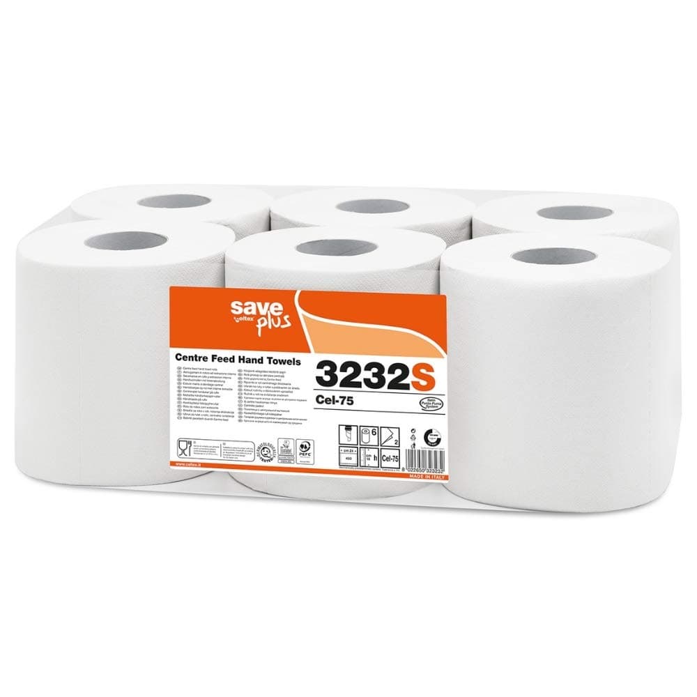 CELTEX6 central feed rolls | Paper towels | Ecolabel | 450 sheets | 2 ply | 19 x 24 cm