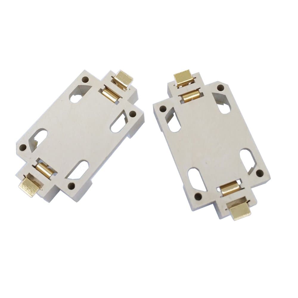 20-Pack BS-6 Battery Socket, CR2032 CR2025 CR2016 3V Battery Holder, SMD Button Battery Holder, Gold-Plated