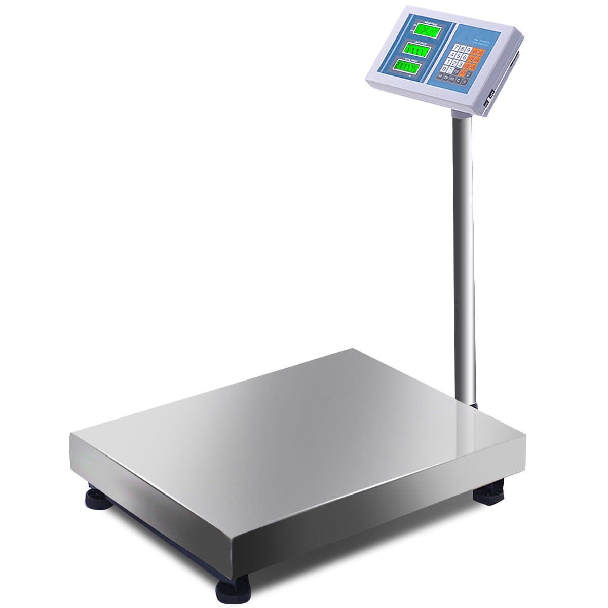 660lbs Weight Computing Digital Scale Floor Platform Scale Postal Scale Accurate Shipping Mailing LB/KG Price Calculator Stainless Steel High-Definition Display Screen