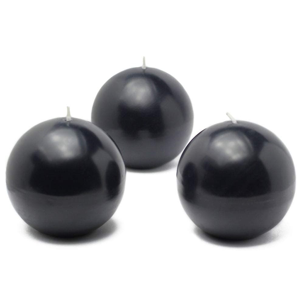 Jeco 3" Black Ball Candles (36pcs/Case) Bulk
