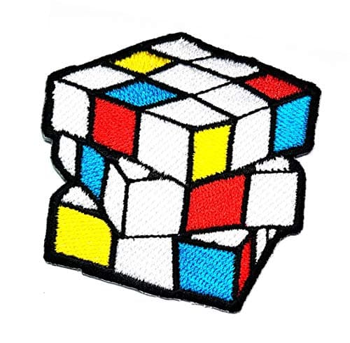 Magic Rubik Cube Cartoon Embroidered Iron on Patch Logo Vest Jacket Cap Hoodie Backpack Patches Arts Crafts DIY Embroidery Sewing for Kids Children
