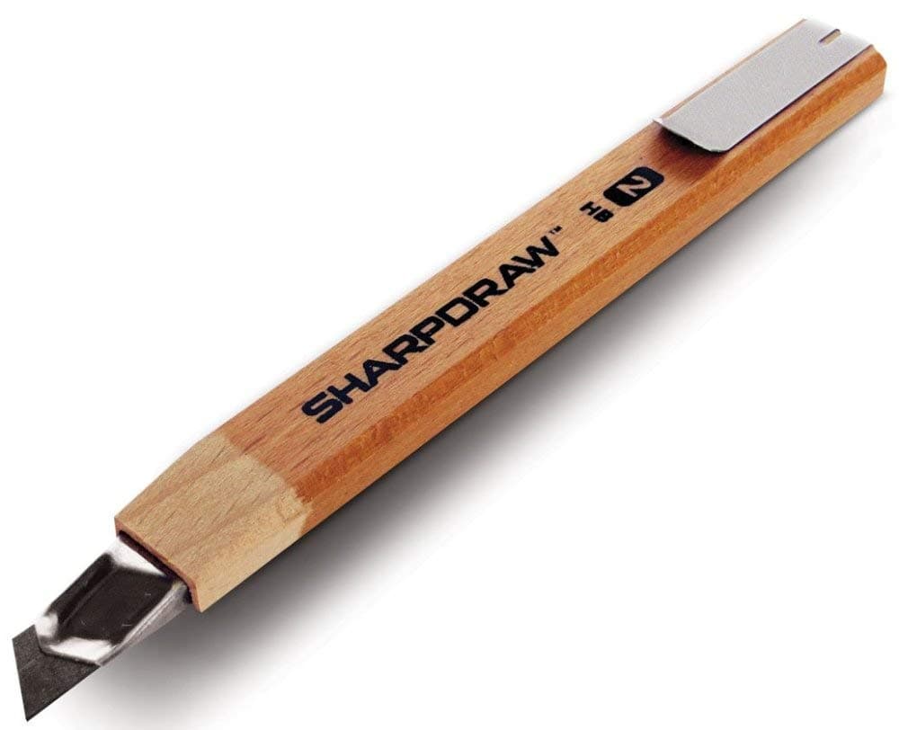 SHARPDRAW Fine Line Carpenter Pencil - Carbon Fiber Reinforced Graphite for Consistent Razor Sharp Lines – Real Wood Handle – 0.8mm Line for Finish Carpenters & Woodworkers