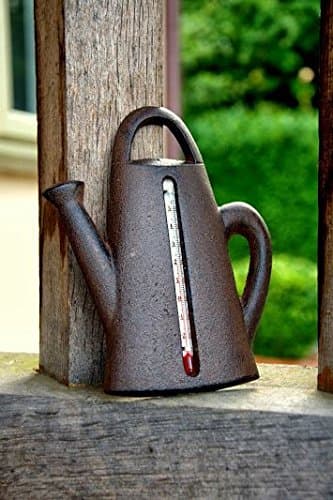 Watering Can shaped cast iron Garden Thermometer