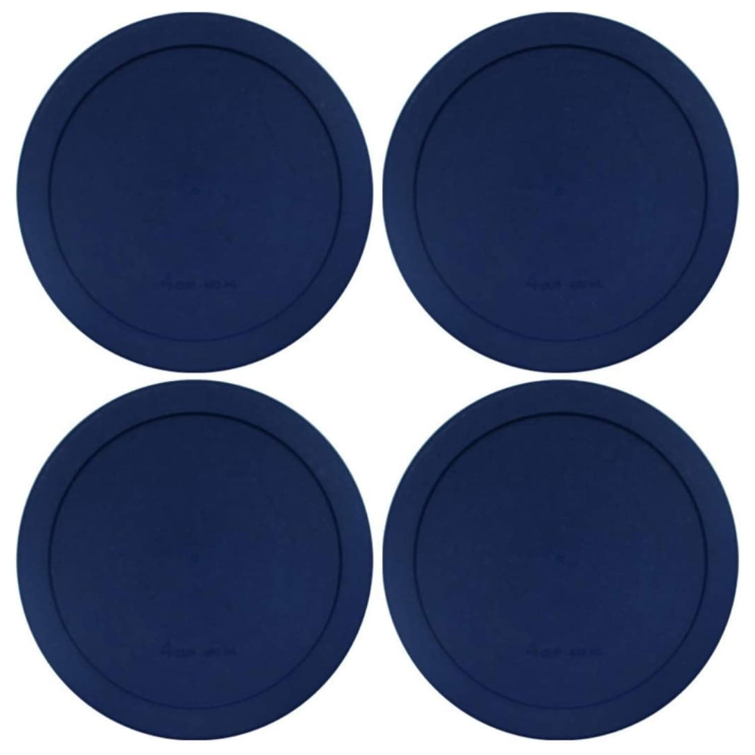 Lids for Pyrex and Anchor Round Glass Containers (2-Cups, Blue-4 PACK)