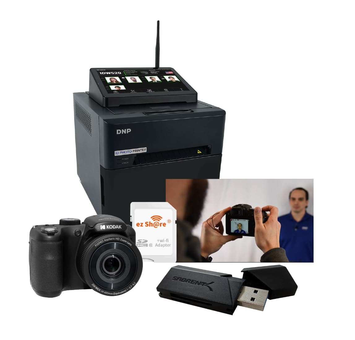DNP ID Photo Printer System with Pixpro Camera and Wireless LCD Console