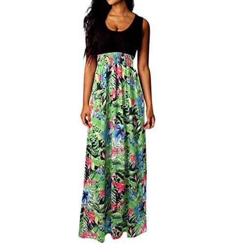 Womens Dresses Women's Print Summer Patchwork Short Sleeve Plus Size Casual Long Maxi Dress