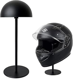 Helmet Stand - Metal Rotation Stand for Motocycle, Caps, Hats & Rugby Helmets