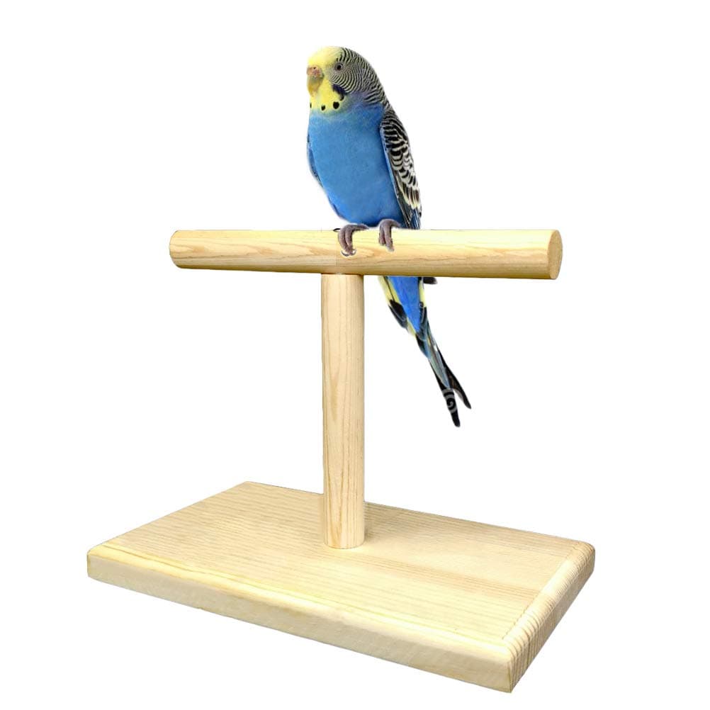 LINSHRY Bird Training Stand, Portable Tabletop Bird Perch Spin Training Perch for Parakeets Conures Lovebirds or Cockatiels