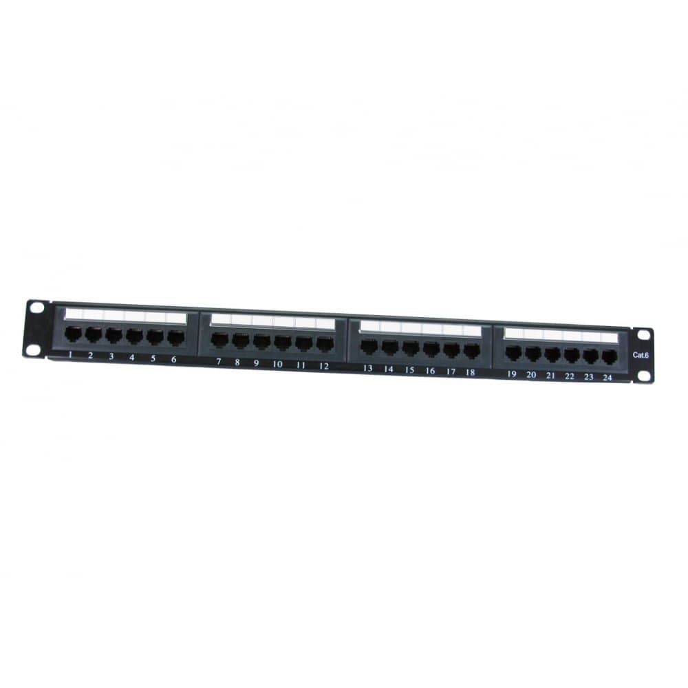 World of Data - 24 Port 1U Rack Mountable CAT6 Patch Panel - Support T568 A&B wiring & Easy installation