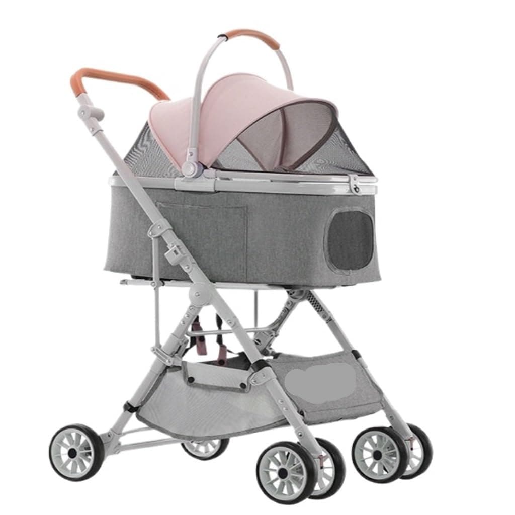 Pet Stroller Detachable Pet Stroller, Detachable Three-Purpose Cat and Dog Universal Pet Stroller, Outing Stroller Dog Stroller(Pink)