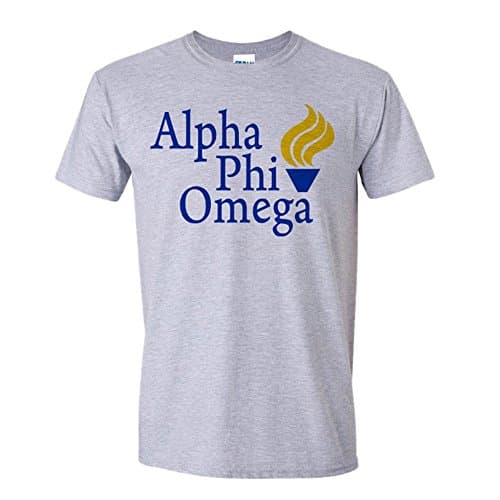 Alpha Phi Omega Logo Short Sleeve Tee Medium Sports Grey