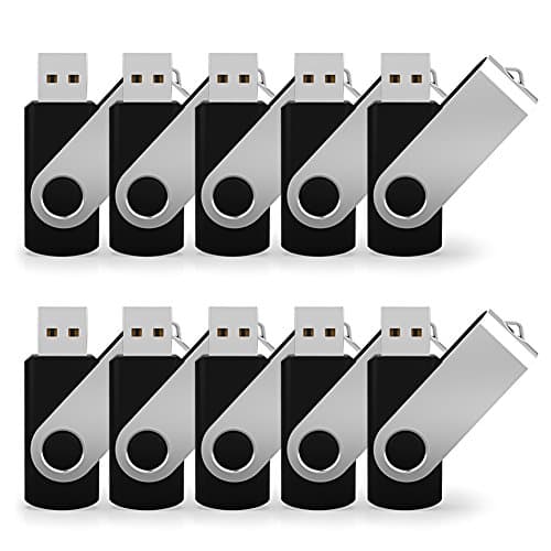 JUANWE 100 Pack 4GB Flash Drive USB 2.0 Bulk Thumb Drive with Swivel Design Jump Drive Memory Stick Data Storage Backup for PC, Mac, Desktop Photo - Black