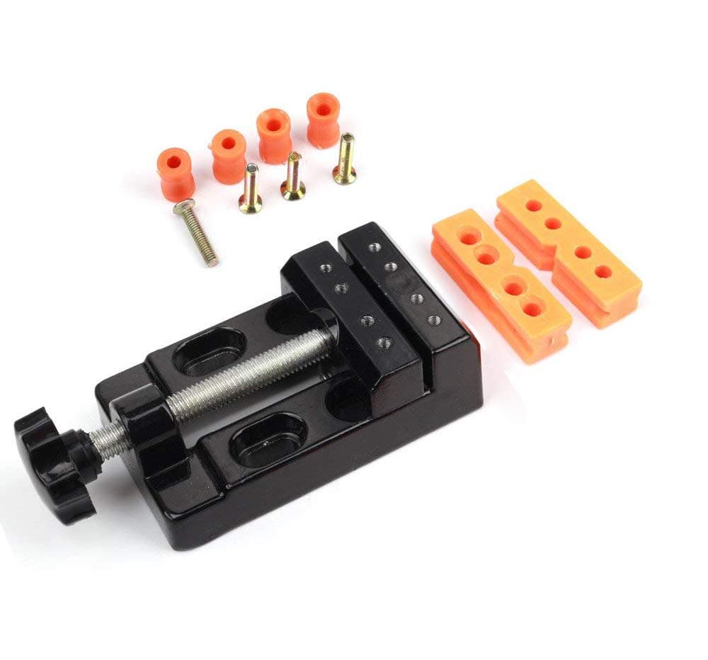 1pcs Flat Mini Carving Bench Clamp Drill Press Vice Hand Micro Clip with 4pcs Screws and 4pcs Installation Covers For DIY Tools