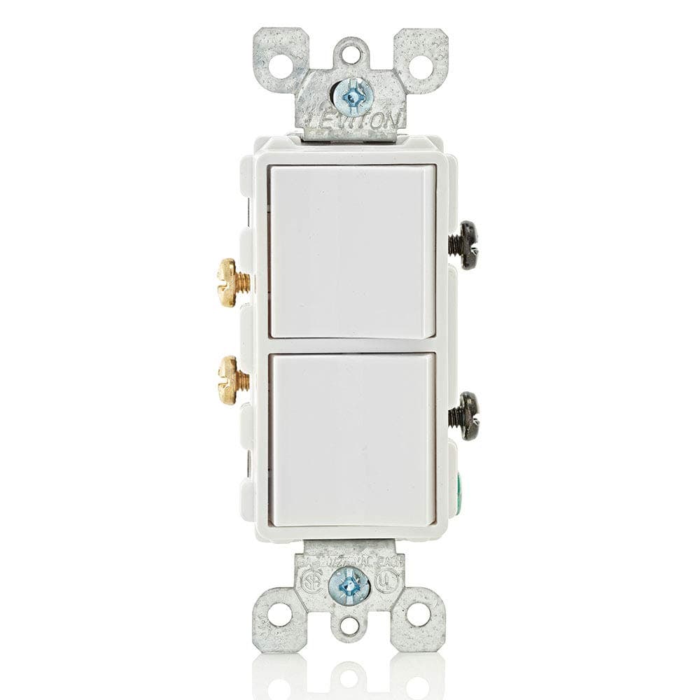 15 Amp, 120/277 Volt, Decora Single-Pole, AC Combination Switch, Commercial Grade, Grounding, 5634-W, White