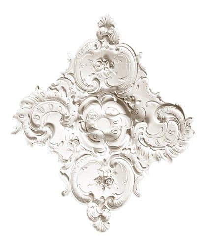 36-11/16 Height x 31-3/8" Width x 2-1/8" Proj. with 2" Dia. Flat Center, Polyurethane Ceiling Medallion