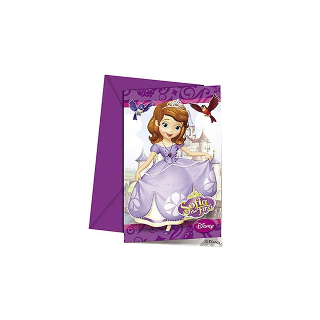 Unique party 71520 - disney sofia the first party invitations, pack of 6