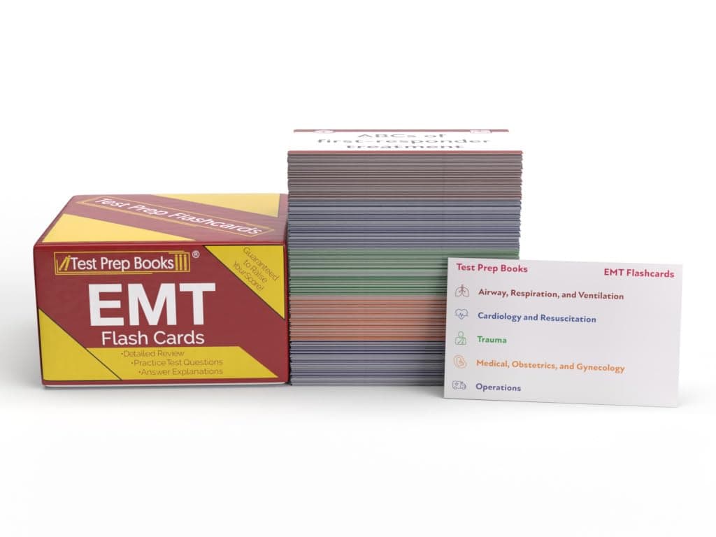 NREMT Exam Flashcards: EMT Flash Cards Study Guide and Practice Questions for the Emergency Medical Technician Exam [Full Color Cards]