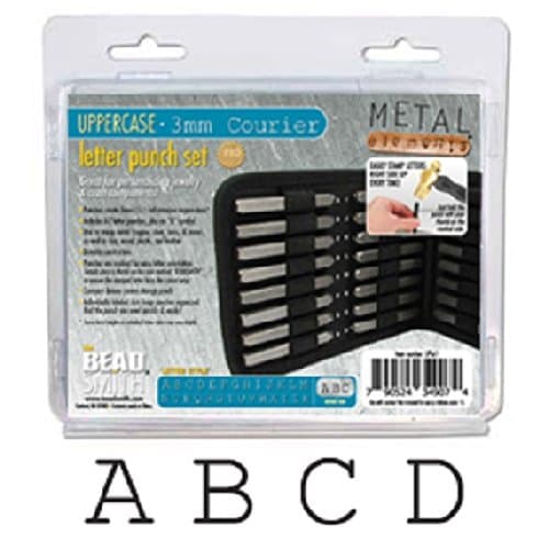 BeadSmith Metal Elements 3mm COURIER UPPERCASE Letter Punch Set