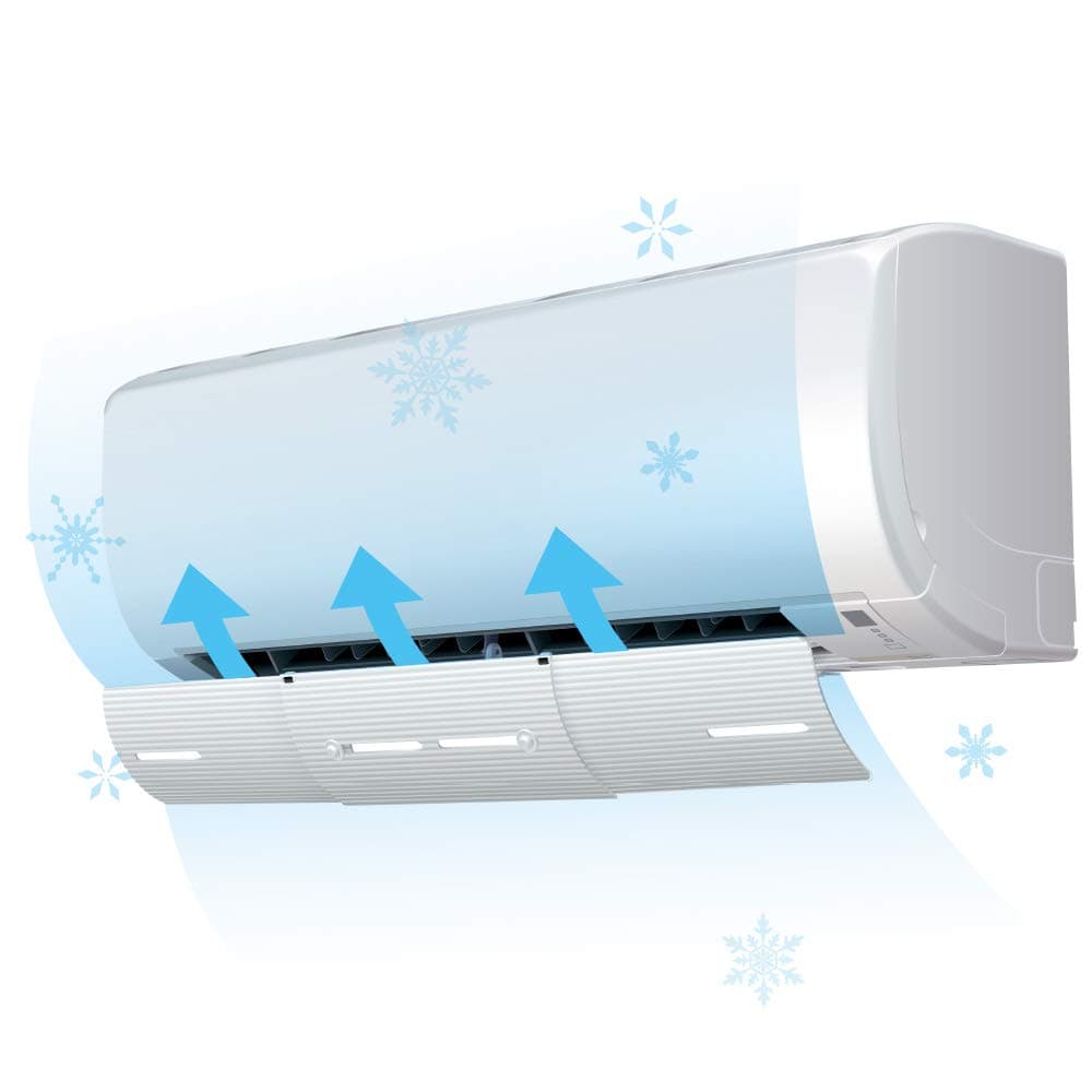 AIR WING Slim, Length & Angle Adjustable Air Conditioner Deflector Helps Cooling/Heating Air Circulation, Anti Blast, Wind Baffle and Direction, Anti-Condensation (Set of 2)