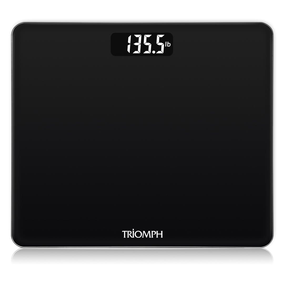 Digital Body Weight Bathroom Scale with Step-On Technology, Ultra Slim Design 6mm Tempered Glass, 400 Pounds, Weight Loss Monitor, Black